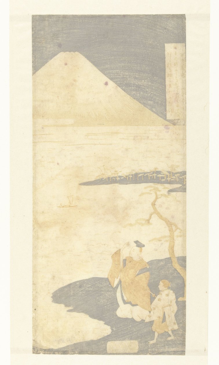 Runoilija Yamabe no Akahito katselee Fuji-vuorta Sadan runoilijan runot (sarjan nimi) Hyakunin isshu no uchi (sarjan nimi) tekijältä Suzuki Harunobu