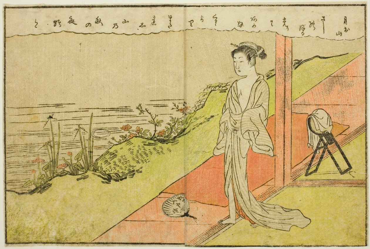 Kaksisivuinen kuvitus osasta Vol. 1 "Kevään brokaatien kuvakirja (Ehon haru no nishiki)" tekijältä Suzuki Harunobu