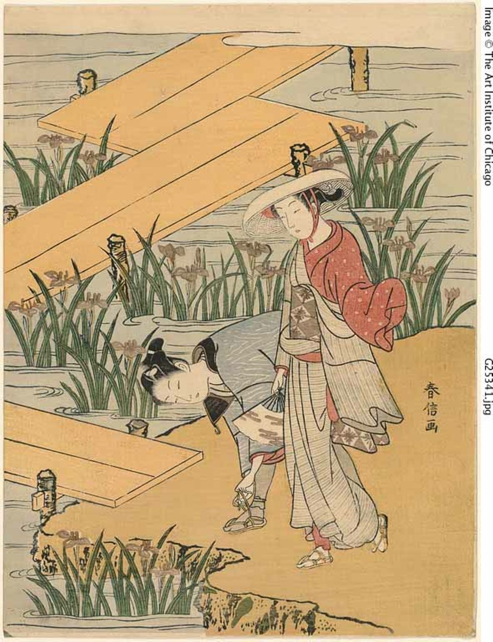 Eight-Plank Bridge ("Tales of Isen" parodia) tekijältä Suzuki Harunobu