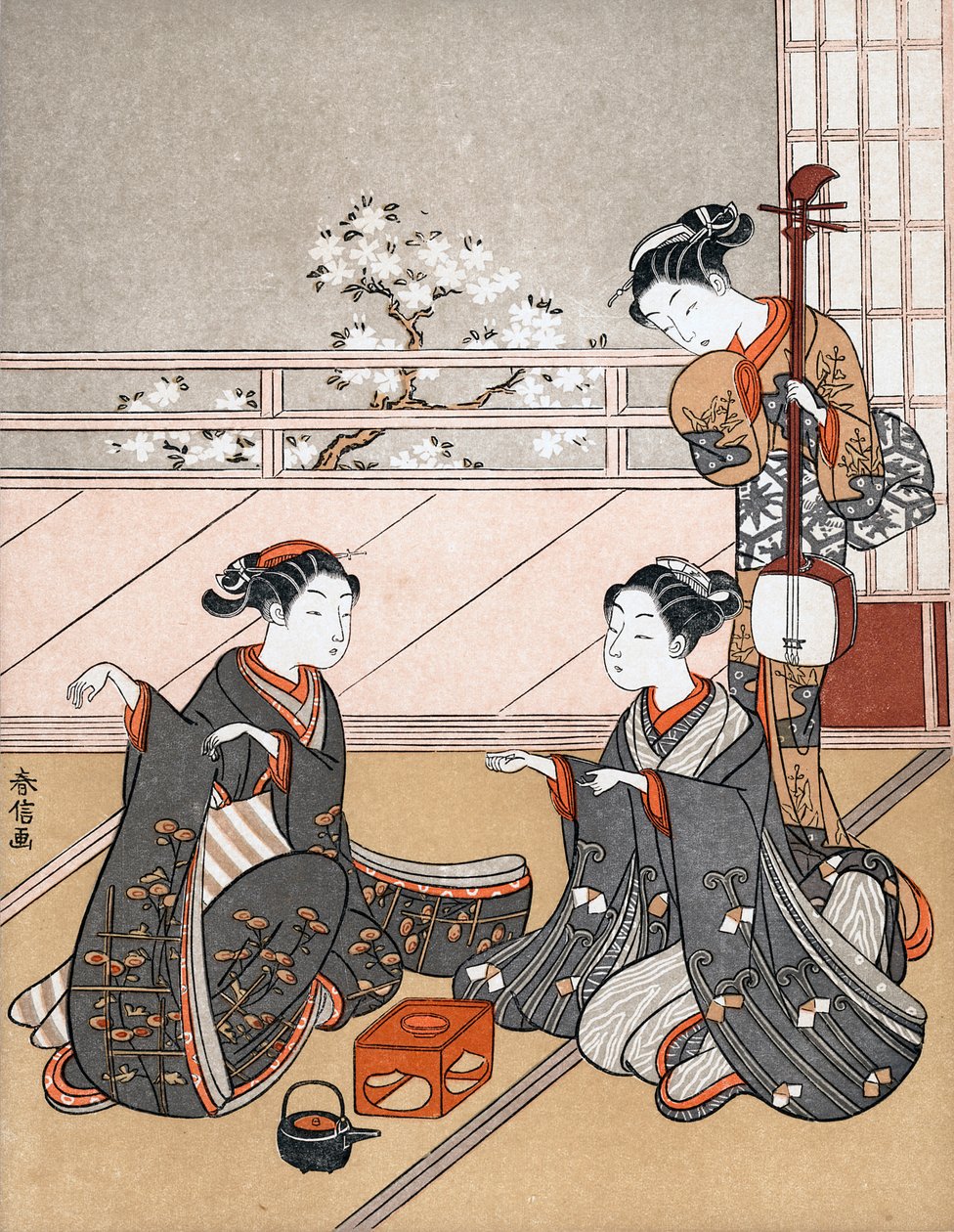 Girls Playing the Game of Ken, c1745-1770. tekijältä Suzuki Harunobu