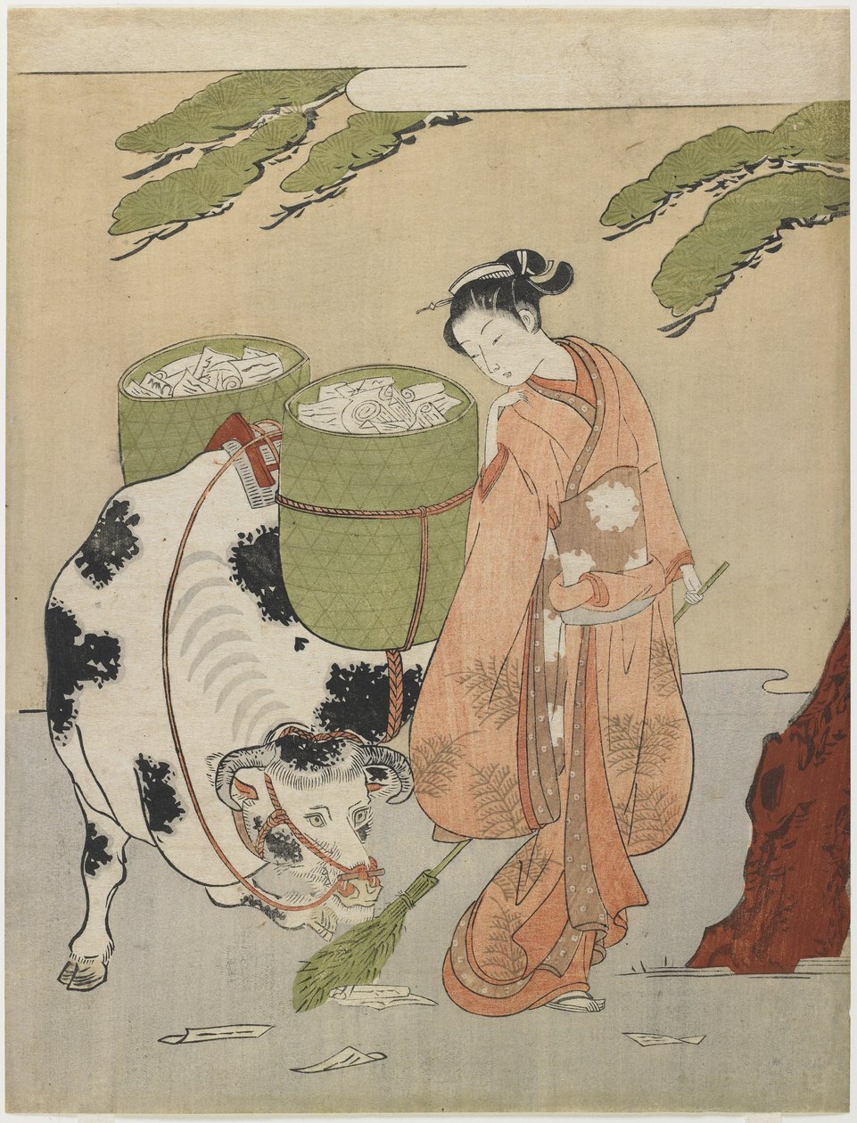 Mitate of an Oxherder, n. 1767 tekijältä Suzuki Harunobu