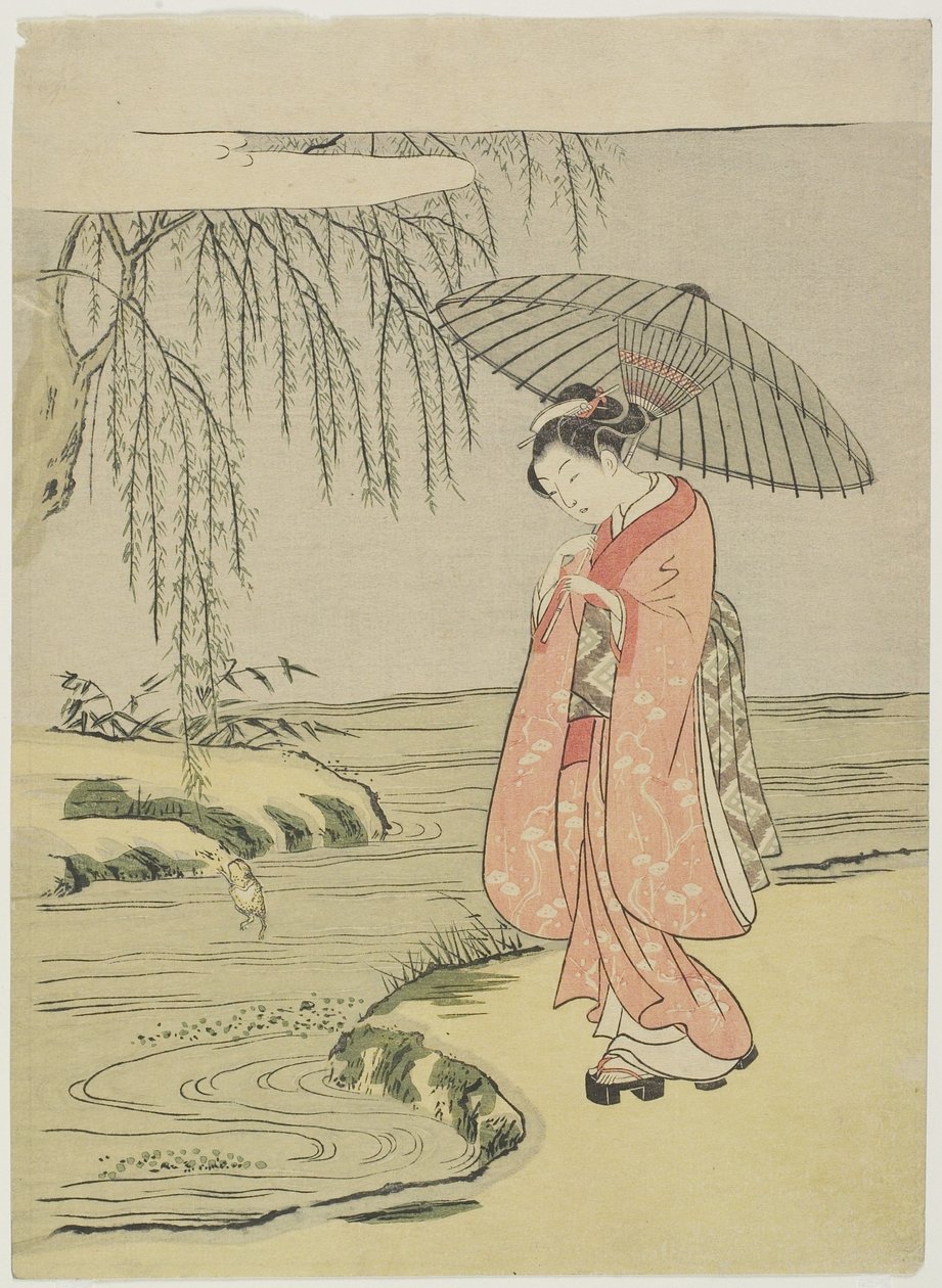 Kalligrafi Onon mitaatti no To_fu_, vuoden 1765 jälkeen tekijältä Suzuki Harunobu
