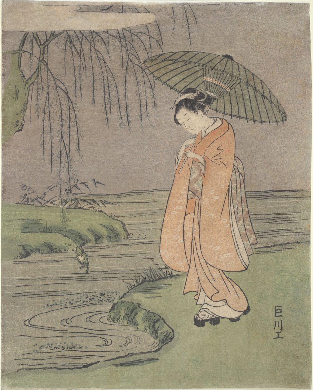 Parodia Ono no Tōfūsta tekijältä Suzuki Harunobu