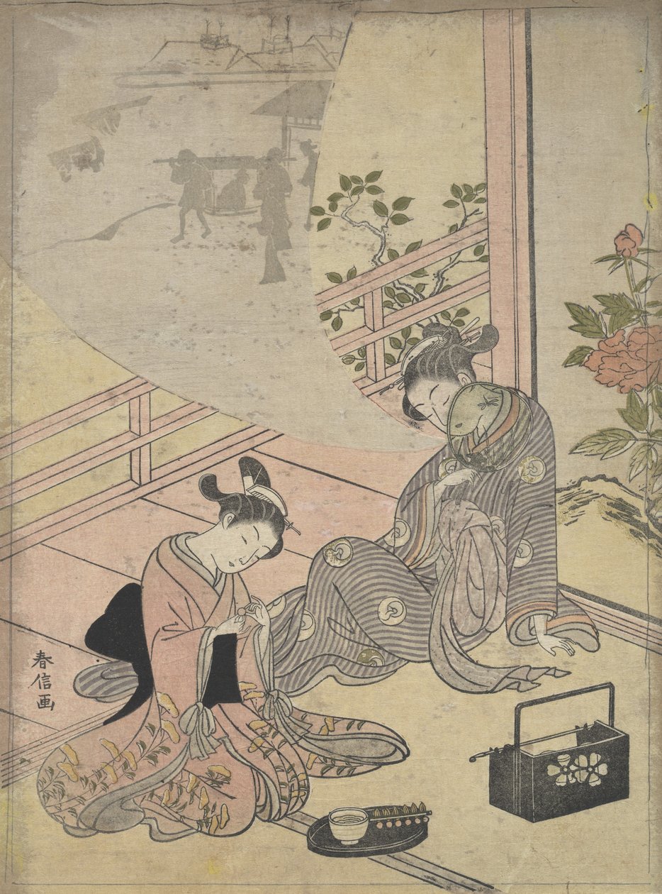 Parodia nuoren miehen tarinasta Lu: Courtesaanien unelma, 1700-luku, 1700-luku. tekijältä Suzuki Harunobu