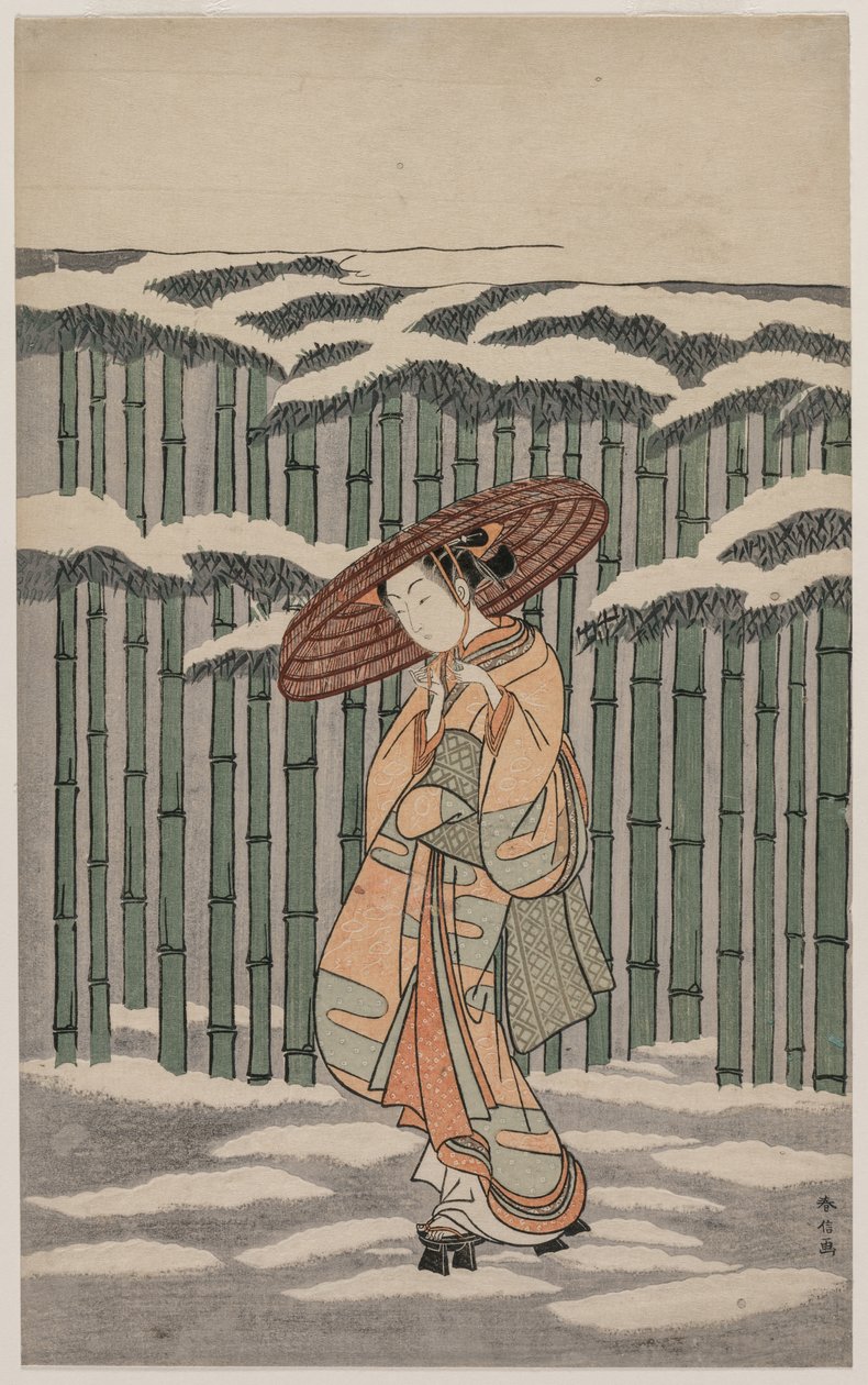 Bamboo Groven ohittaminen, 1868-1912. tekijältä Suzuki Harunobu