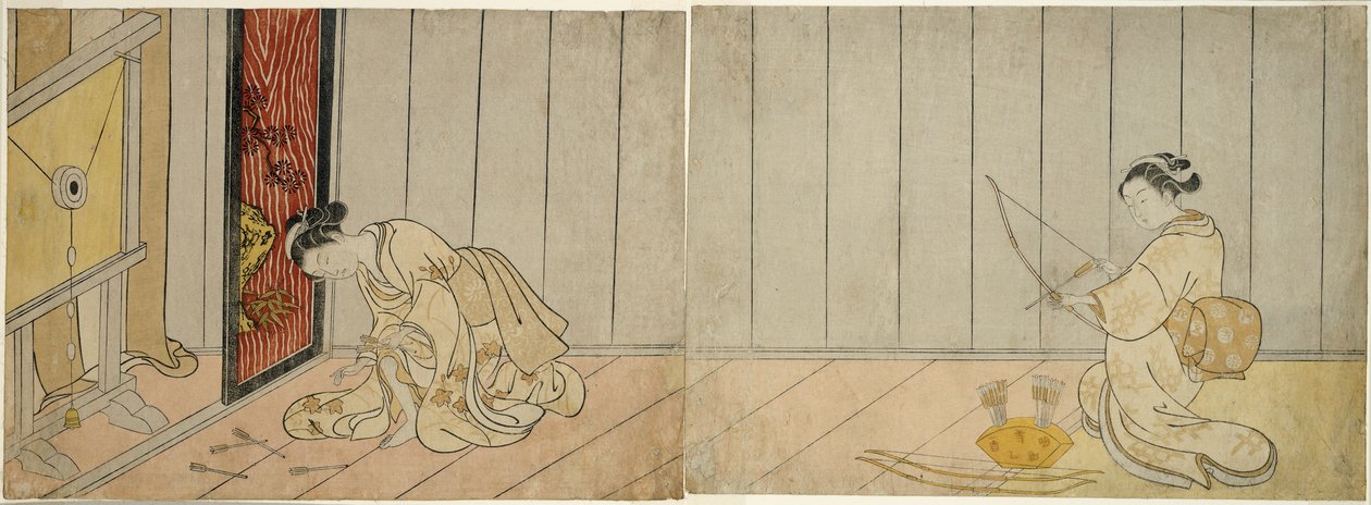 Jousiammuntagalleria, 1765 tekijältä Suzuki Harunobu