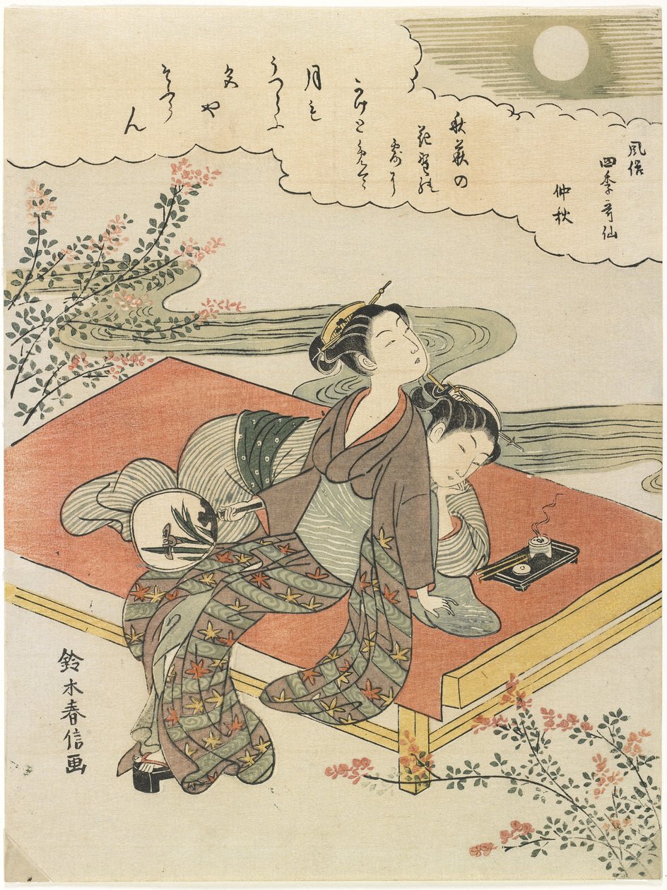 Kahdeksas kuukausi, n. 1768 tekijältä Suzuki Harunobu