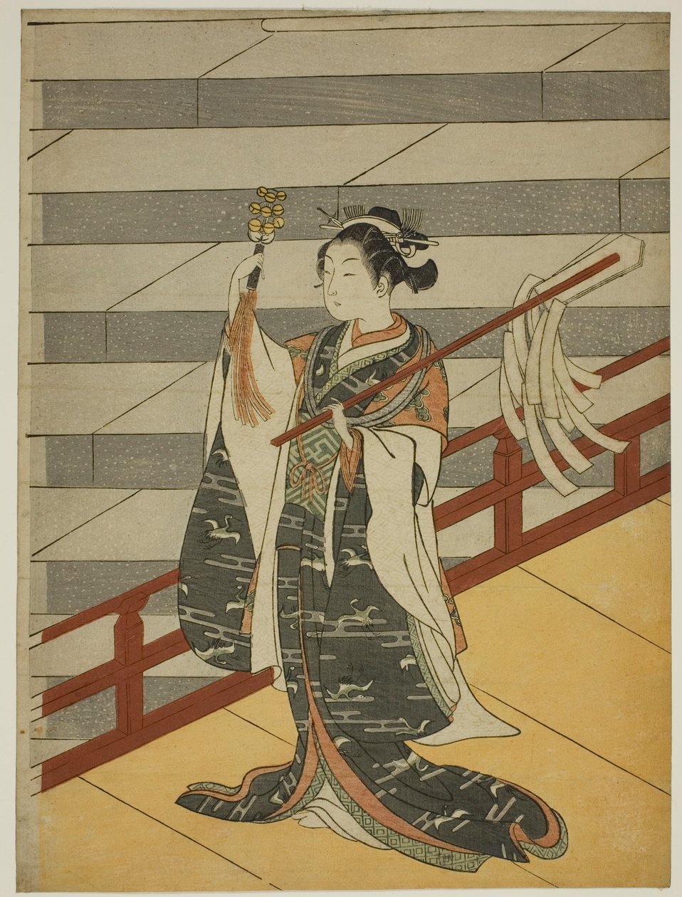 Kagura tanssija tekijältä Suzuki Harunobu