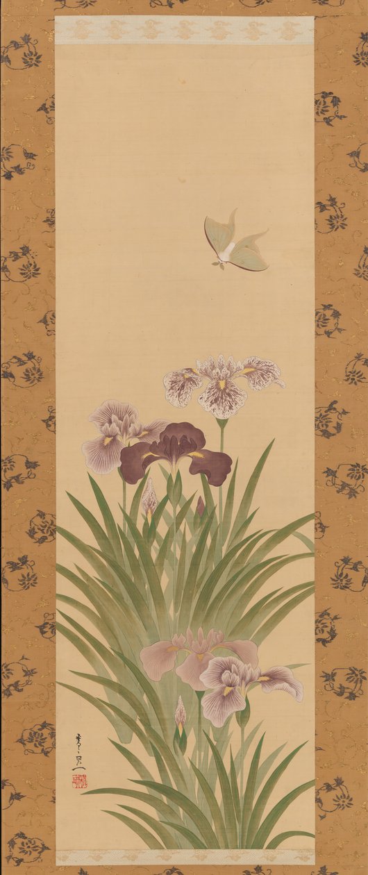 iirikset ja koi, n. 1850. tekijältä Suzuki Kiitsu