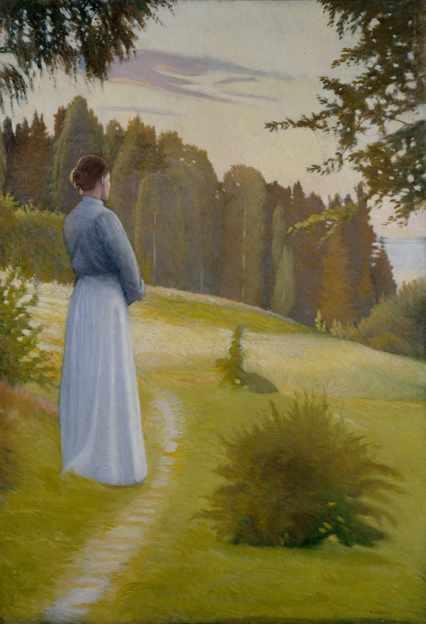 Auringonlaskun jälkeen (öljy kankaalle) tekijältä Sven Jorgensen