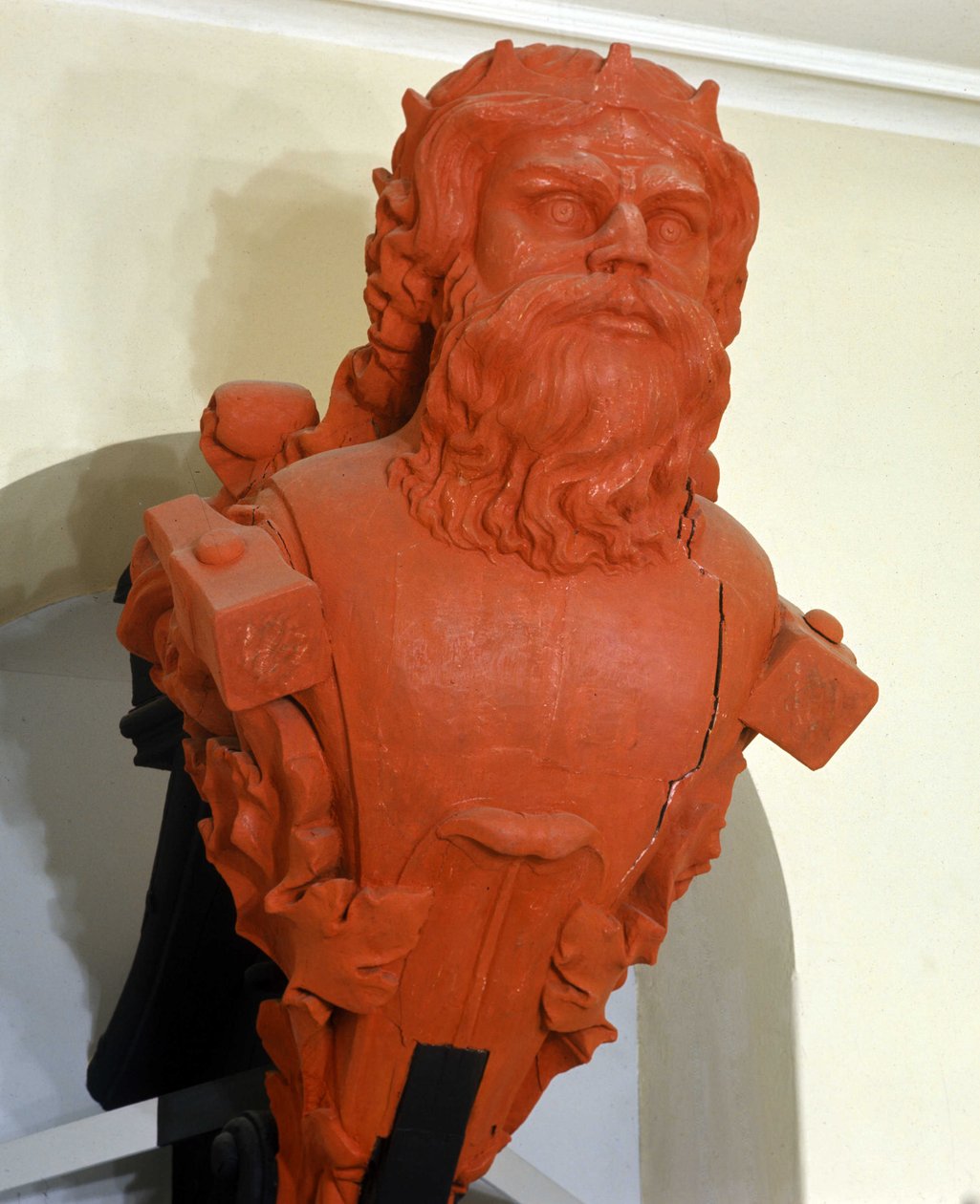 Hahmo ruotsalaisesta korvetista Thor, joka on nimetty skandinaavisen jumaluuden mukaan. Sen symboli on vasara. Rakennettu vuonna 1841. Marinmuseum Karlskrona, Ruotsi. tekijältä Swedish School
