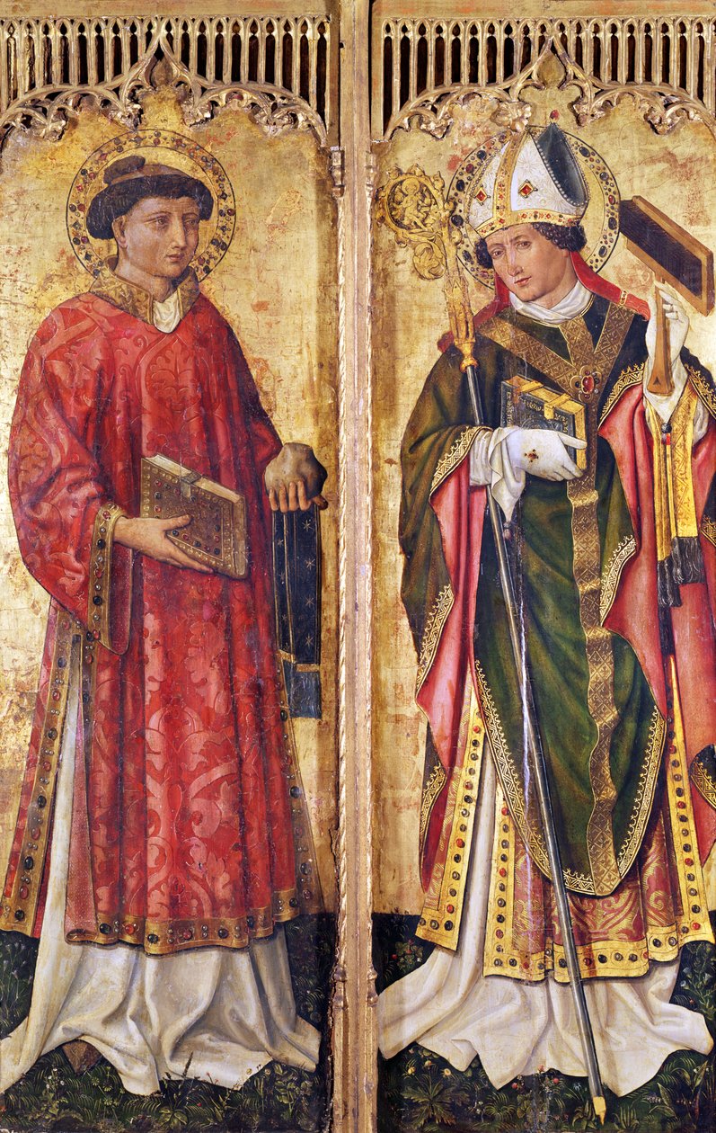 St. Stephen ja St. Blaise, Pierre Rupin alttaritaulusta, n. 1450 tekijältä Swiss School