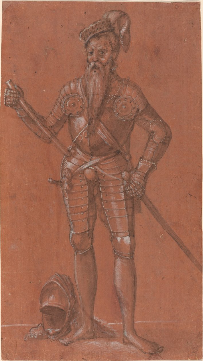 Panssaripukuinen mies tekijältä Swiss 16th Century