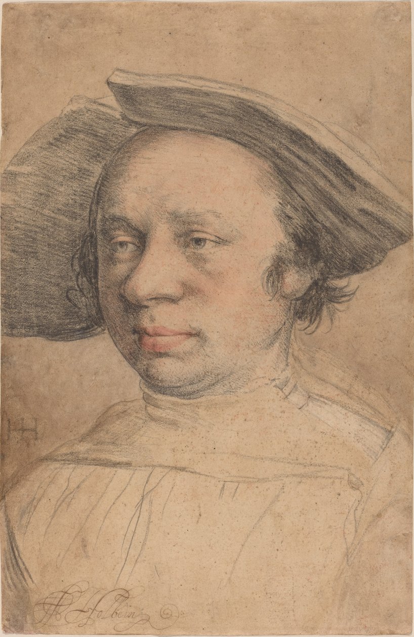 Muotokuva miehestä leveälierisessä hatussa tekijältä Swiss 16th Century after Hans Holbein the Younger