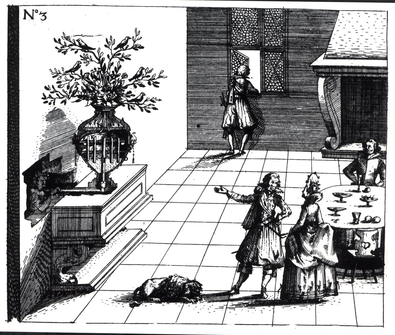 Lintujen laulumusiikkipuu, julkaistu n.1670 tekijältä Swiss School