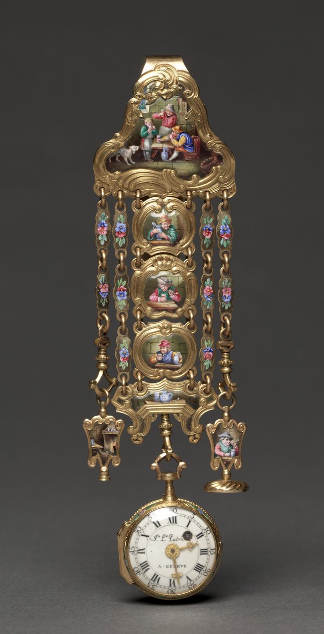Chatelaine Watch, 1800-luvun puoliväli (metalli ja emali) tekijältä Swiss School