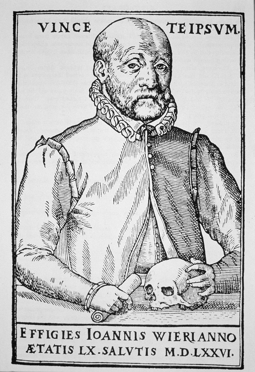 John Wier (1516-88) kopio kuvituksesta De Lamiis Liberistä, Basel 1577, käytetty historiassa Magic, julkaistu 1800-luvun lopulla tekijältä Swiss School