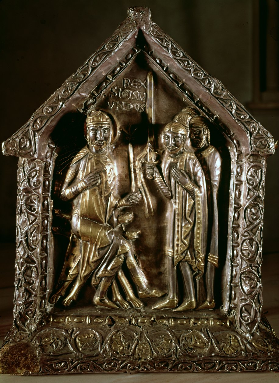 Pyhän Sigismundin poikien pyhäkköarkku, 1100-1200-luku (kultaa ja hopeaa) tekijältä Swiss School