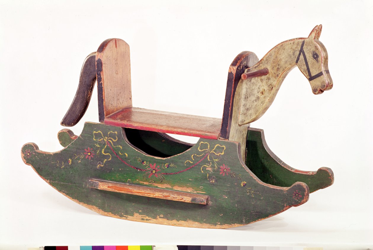 Rocking Horse, 1793 (maalattu puu) tekijältä Swiss School