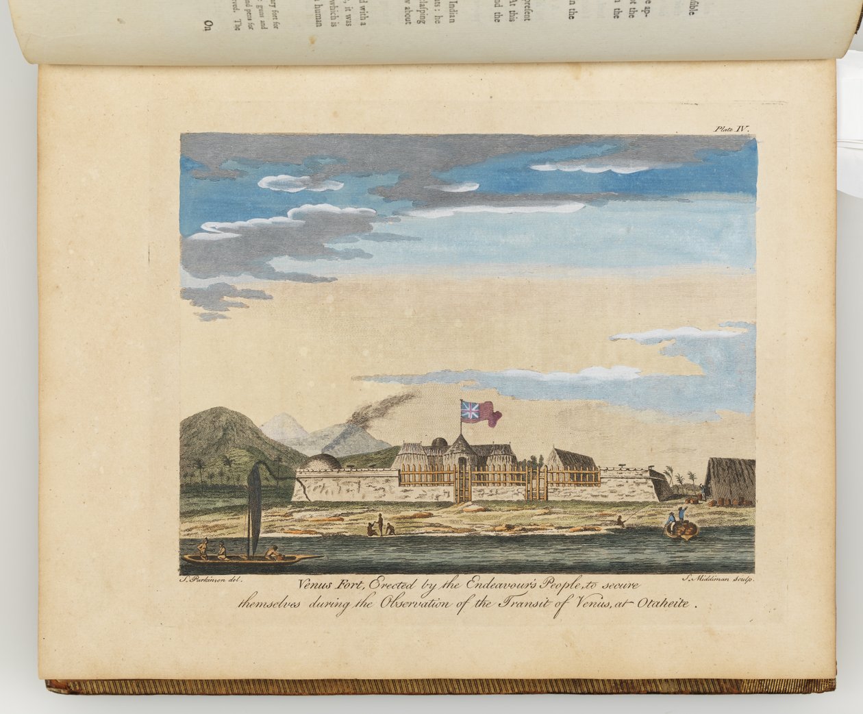 Venus Fort, kuvitus kirjasta "Etelämeren matkan päiväkirja: Hänen Majesteettinsa aluksessa, Endeavour", 1794 tekijältä Sydney Parkinson