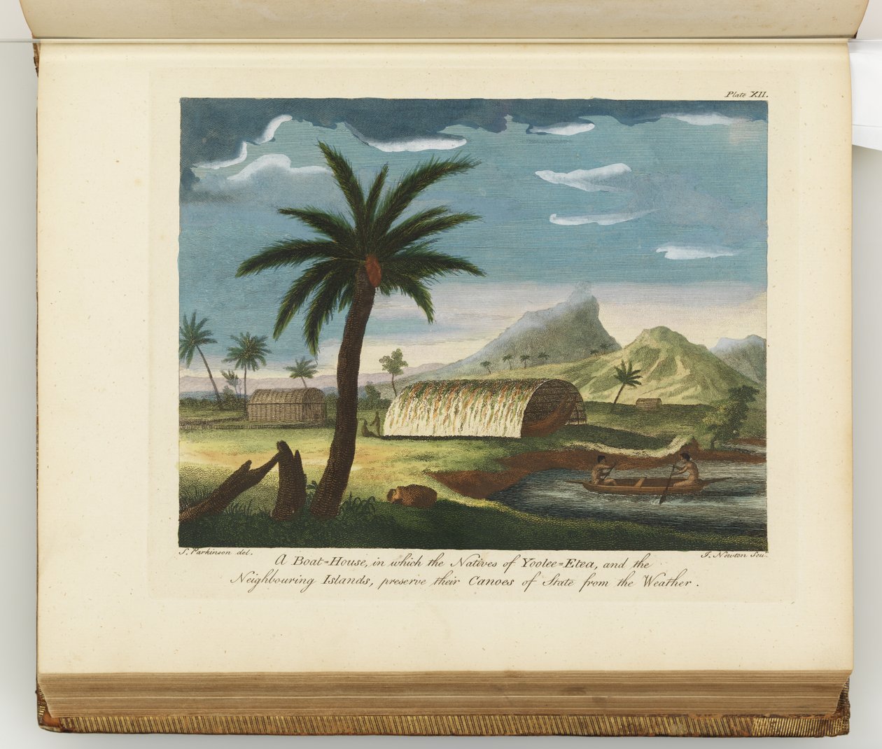 Kuvitus päiväkirjasta matkasta Etelämerille: His Majestys -laivassa, Endeavour, 1794 (käsinvärinen kaiverrus) tekijältä Sydney