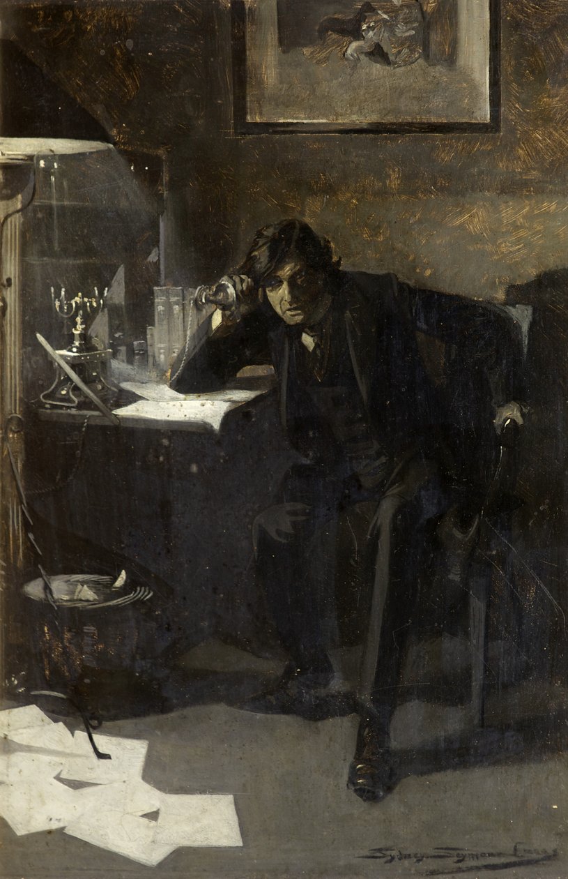 Sir John Martin Harveyn muotokuva (öljy kartongille) tekijältä Sydney C Lucas