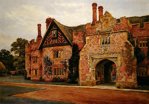 Compton Wynyates, Warwickshire (vesiväri paperille) tekijältä Sydney Currie