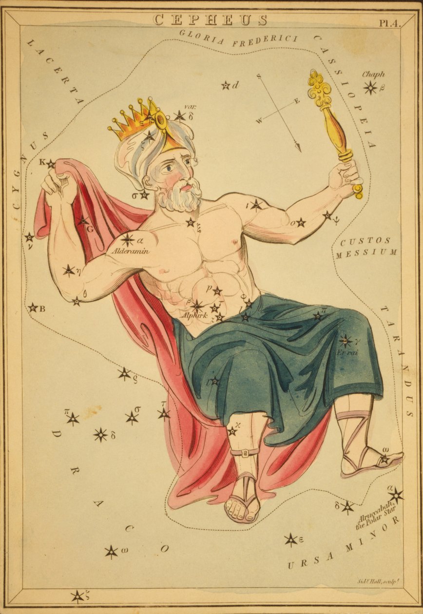Cepheus, kuvitus "Uranian peilistä" tekijältä Sydney Hall