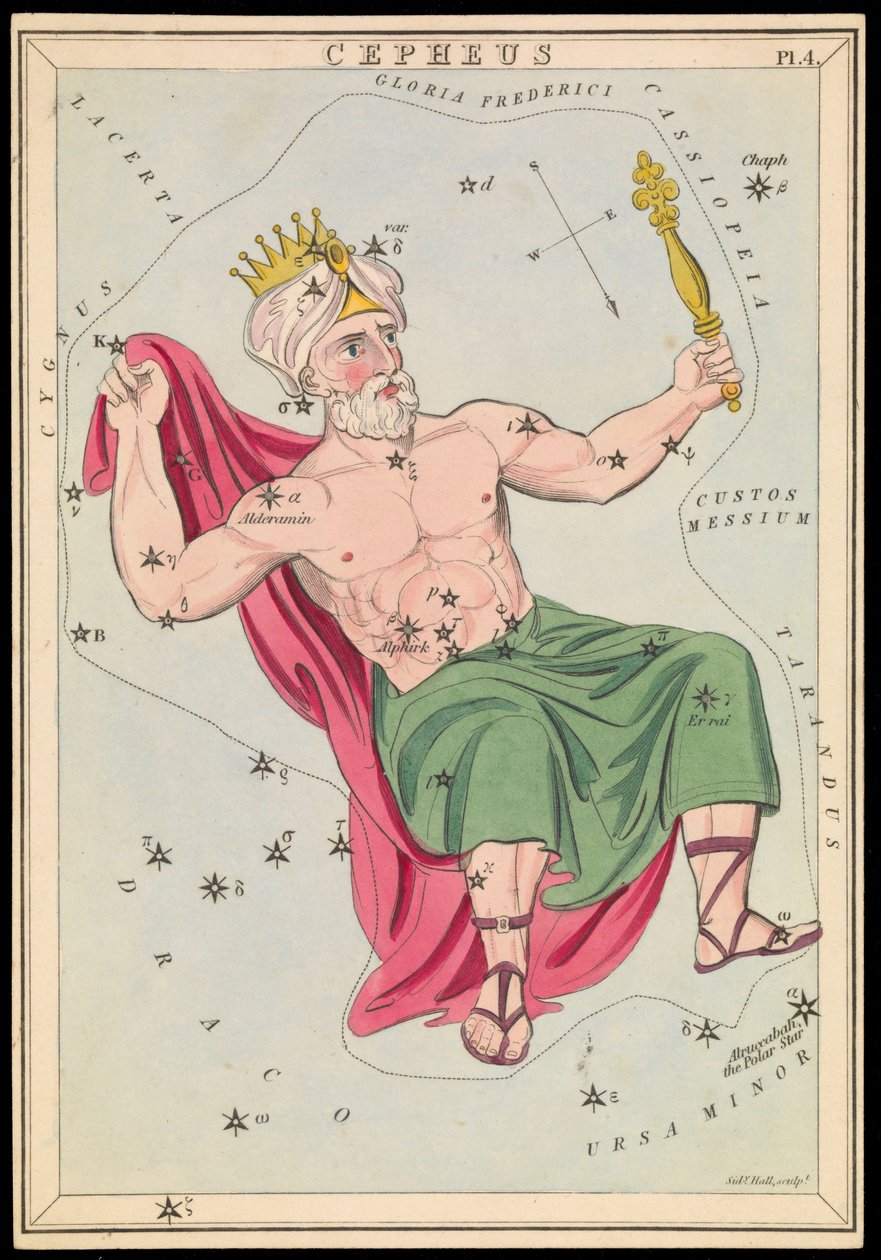 Cepheus, n.1825 (kortti, paperi, kudos ) tekijältä Sydney Hall