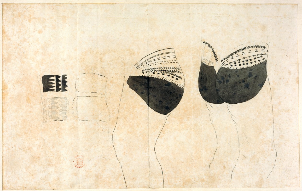 Kokoelma A. Buchanin, S. Parkinsonin ja J. F. Millerin piirroksista, jotka on tehty maissa, joissa kapteeni James Cook vieraili ensimmäisellä matkallaan (1768-71), sekä John Hawksworthin teoksessa Voyages of Biron (Byron), Wallis, and Cook (1773) julkaistu tekijältä Sydney Parkinson