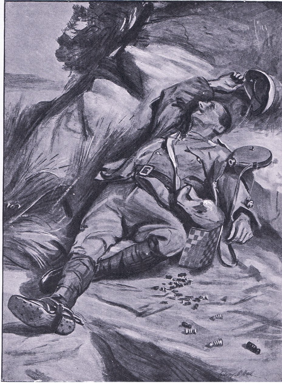 Vain pelinappula, teoksesta After Pretoria: The Guerilla War, jonka on julkaissut Harmsworth Bros Limited, 1901. tekijältä Sydney Prior Hall