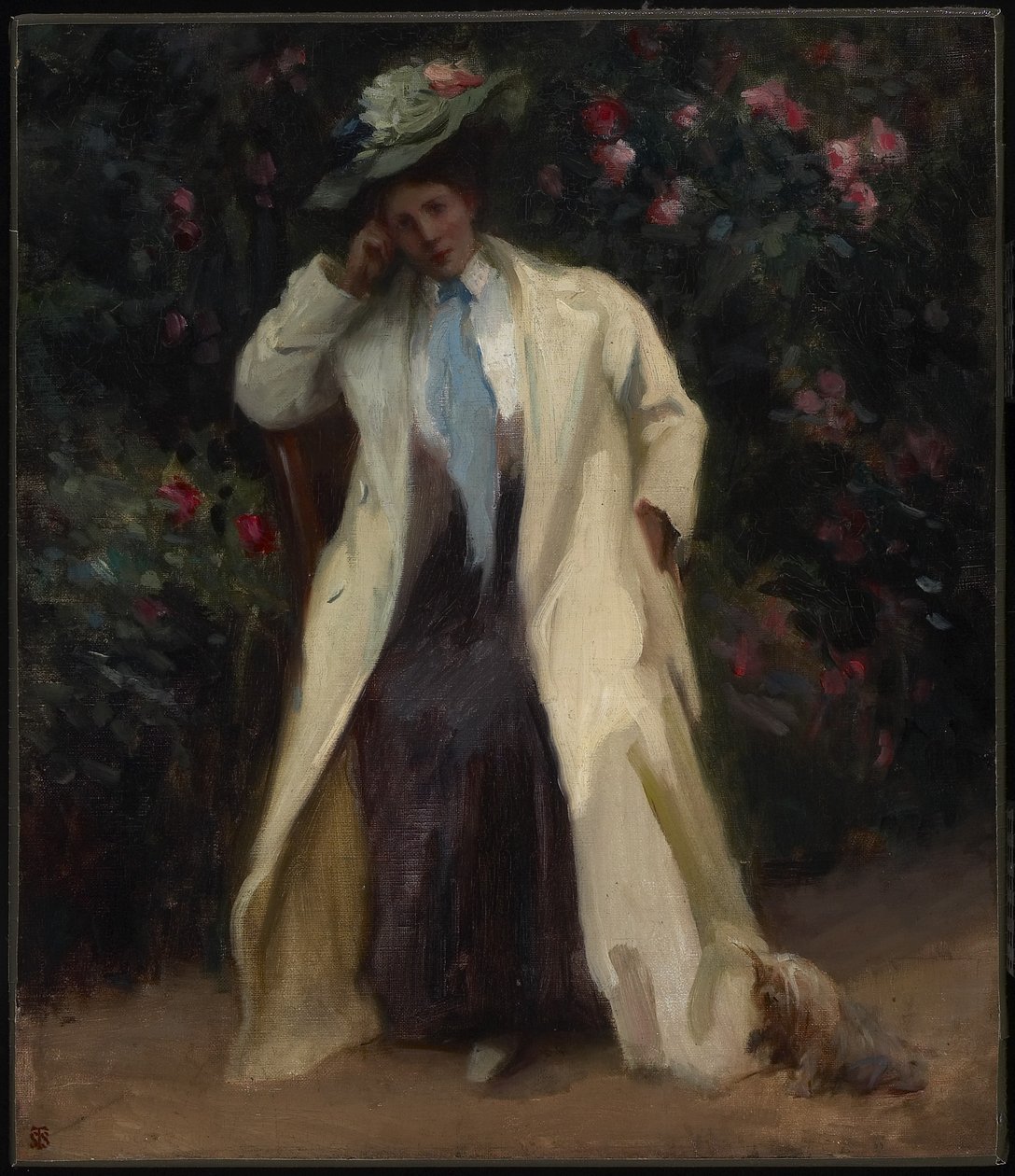 Lady with a Dog, n. 1898 (öljy kankaalle) tekijältä Sydney Strickland Tully