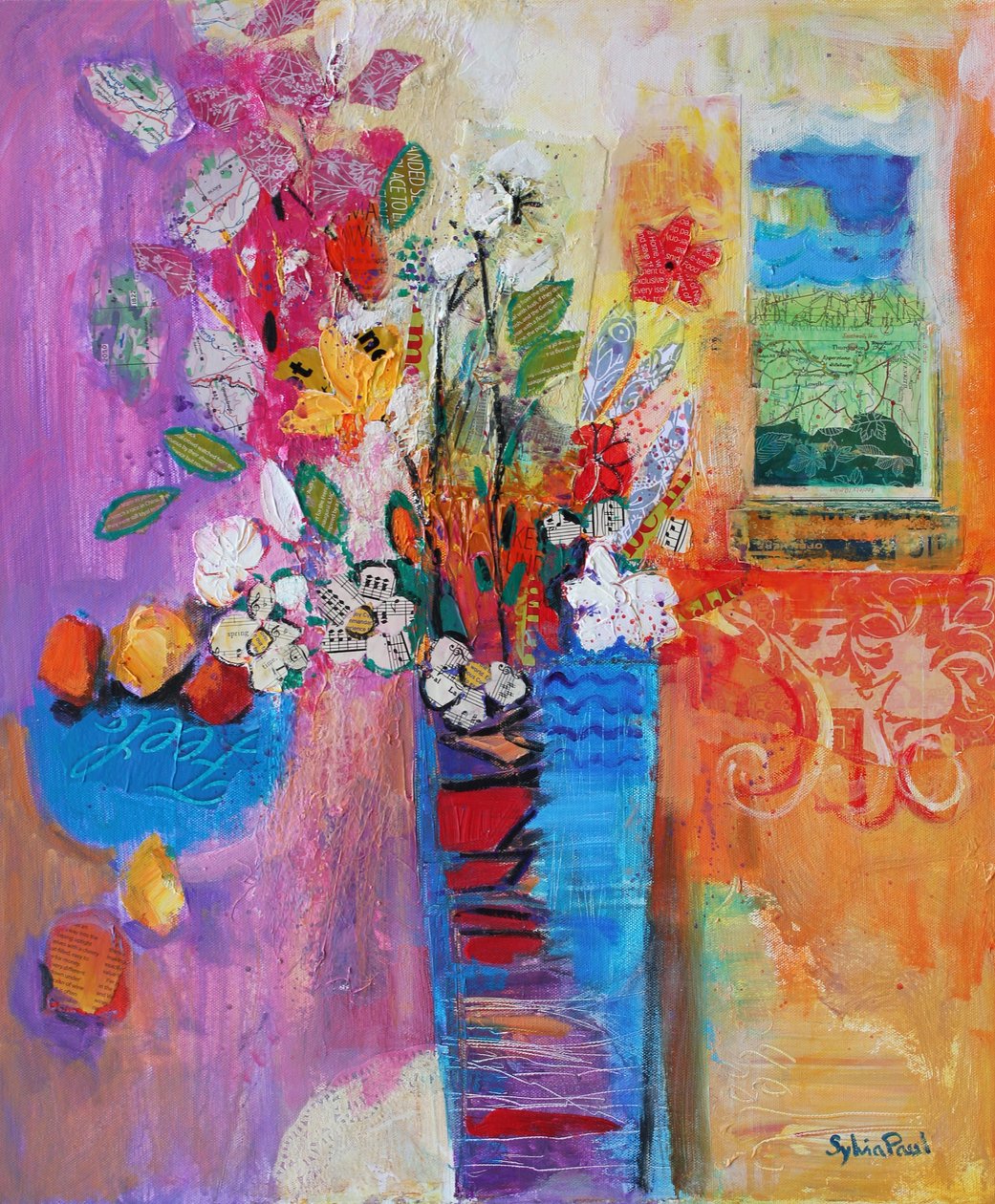 Bring the Outside In, 2014, akryylipaperikollaasi tekijältä Sylvia Paul