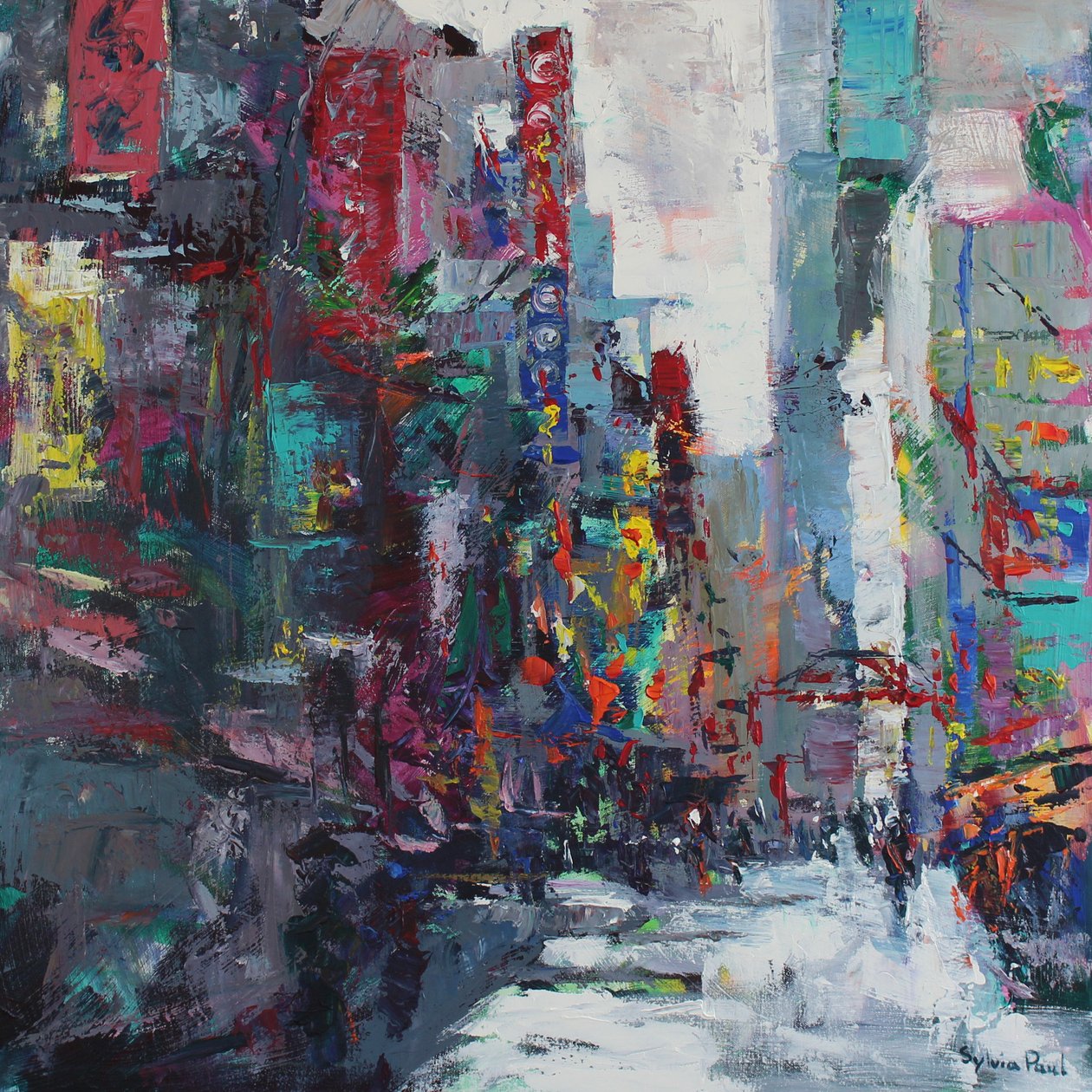 Tokyo Street, 2024 (akryyli) tekijältä Sylvia Paul