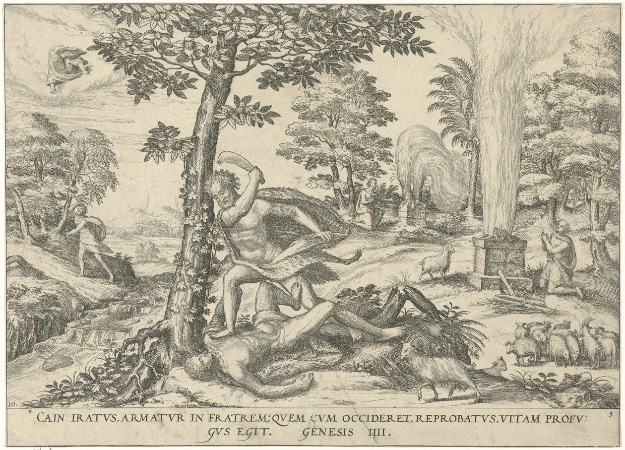Kain en Abel Figuurit ja kuvat kirjoista (sarjan nimi) tekijältä Symon Novelanus (attributed to)