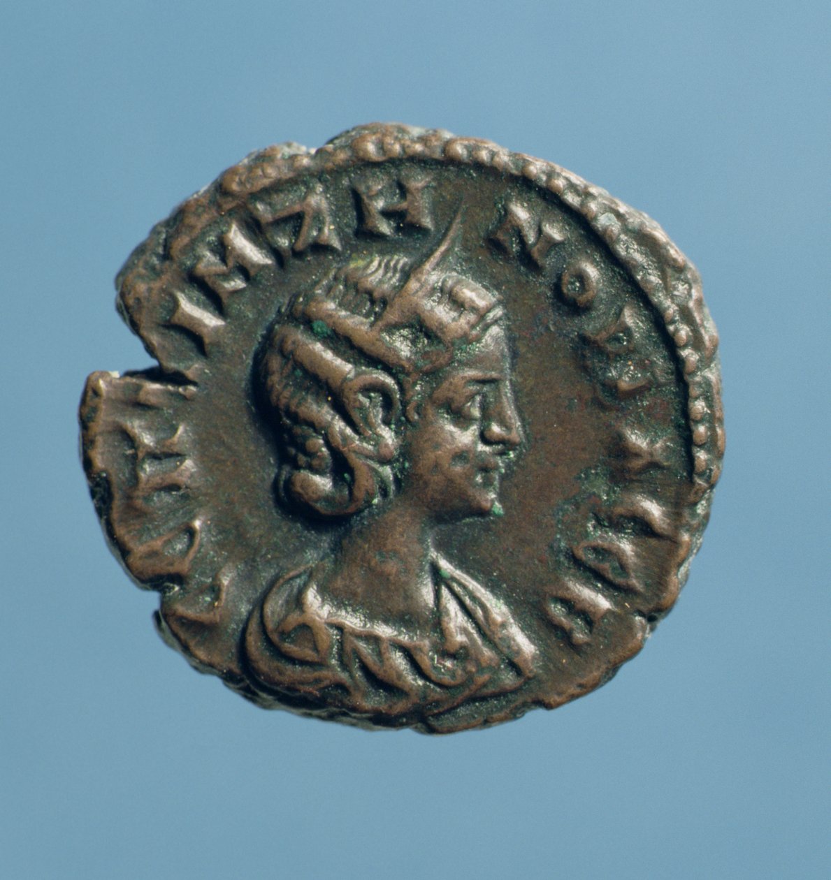 Palmyran kuningattaren Zenobian Tetrachm (kääntöpuoli), lyöty Aleksandriassa n. 274 (miljardia) tekijältä Syrian School