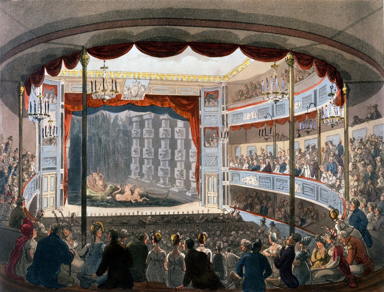 Sadlers Wells, Ackermannin "Taidevarasto", 1809 tekijältä Pugin and Rowlandson