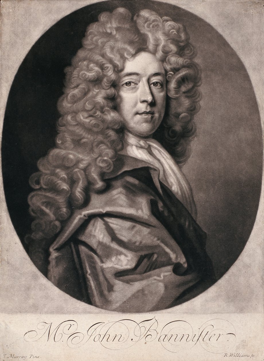 John Bannister (n. 1625-1679) R. Smithin kaivertama (mezzotint) tekijältä T. Murray