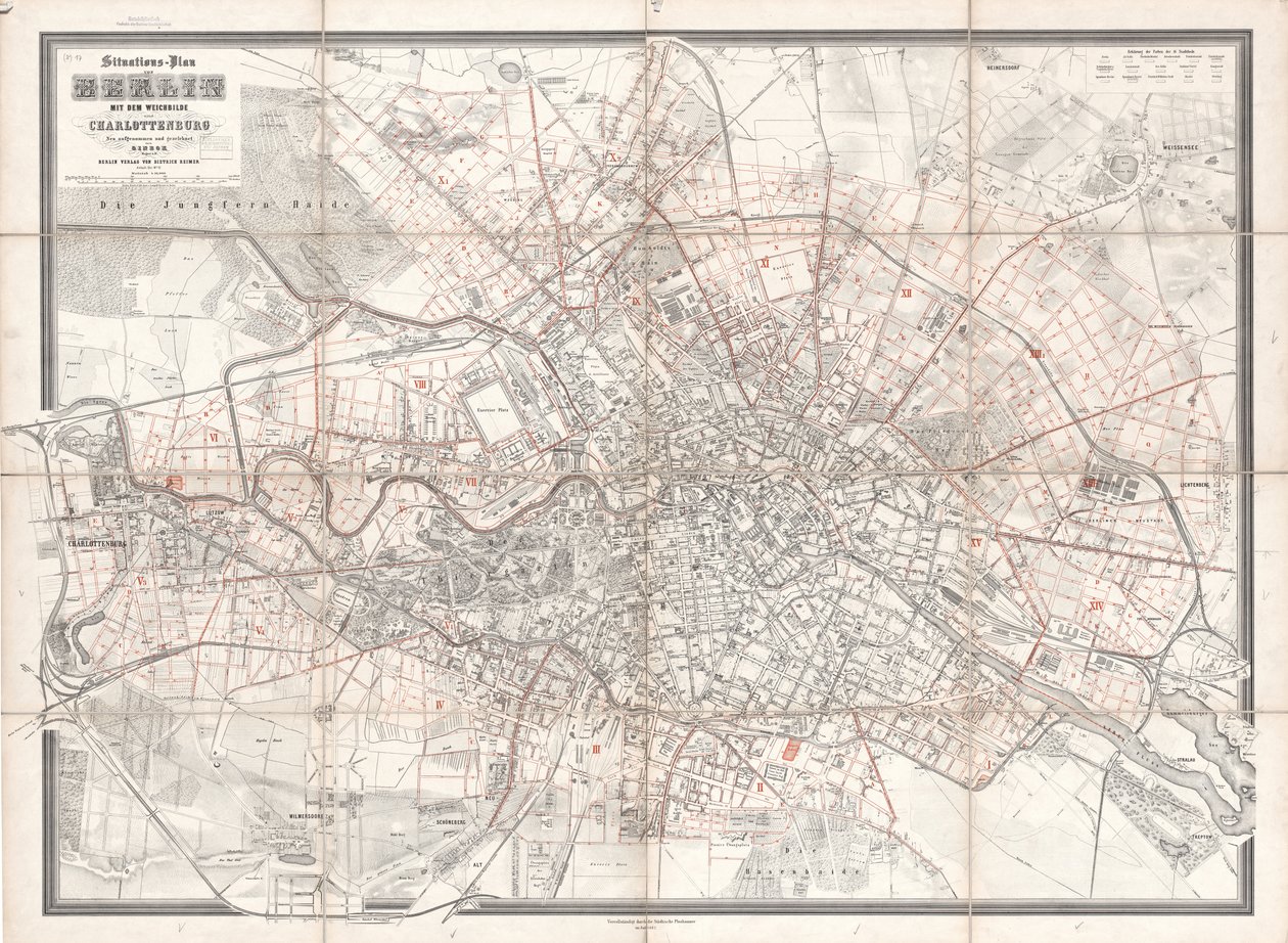 Situations-Plan von Berlin mit dem Weichbilde und Charlottenburg neu aufgenommen und gezeichnet von Sineck tekijältä T. Sineck