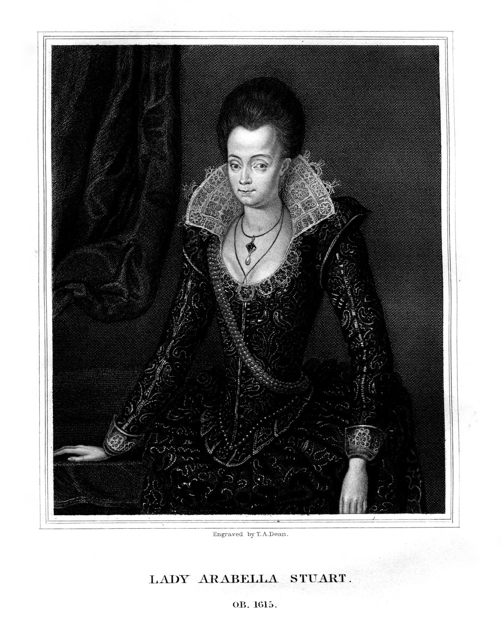 Lady Arabella Stuart, Somersetin herttuatar, 1826. tekijältä T. A. Dean