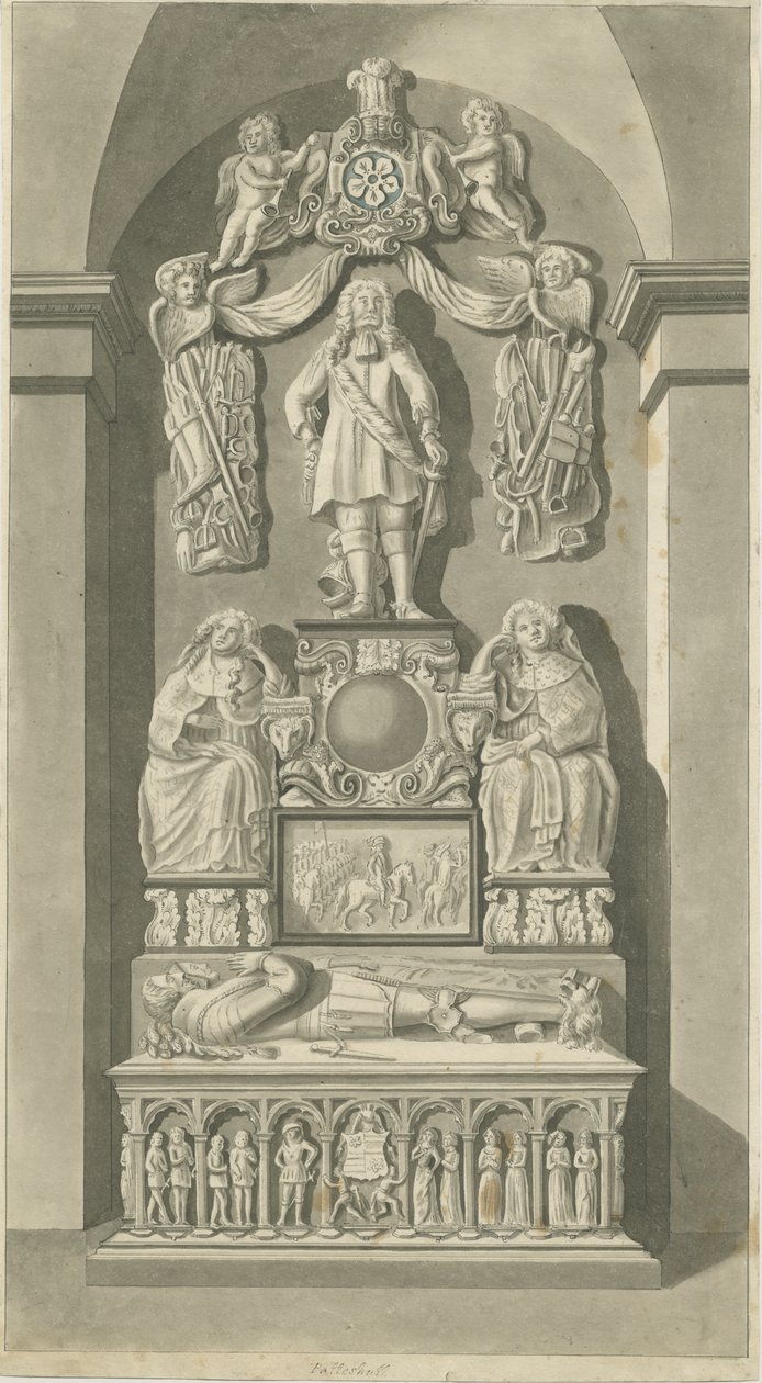 Patshullin kirkon sisustus - Astleyn haudat: seepiapiirros, nd [1700-luvun lopulla] (painettu) tekijältä T Carter