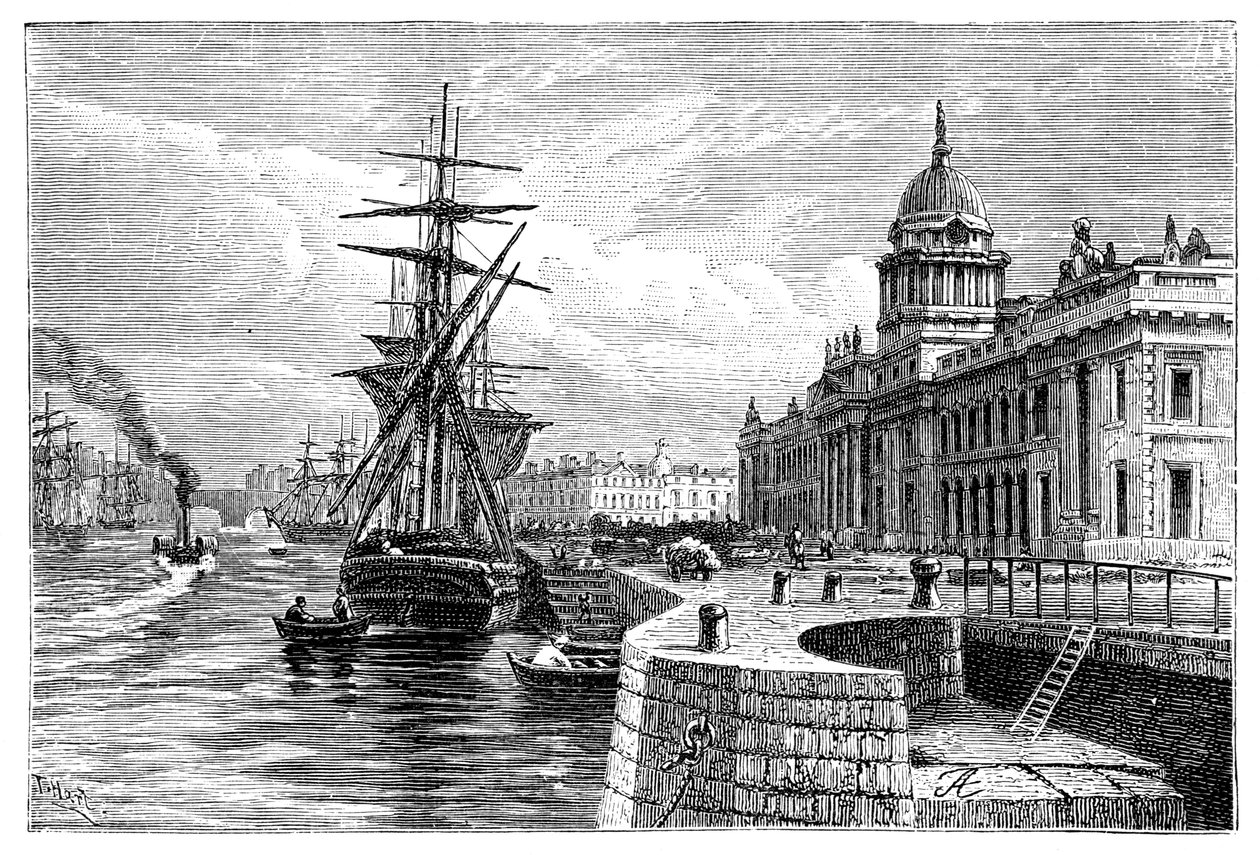 Custom House, Dublin, Irlanti, 1900. tekijältä T. Hart