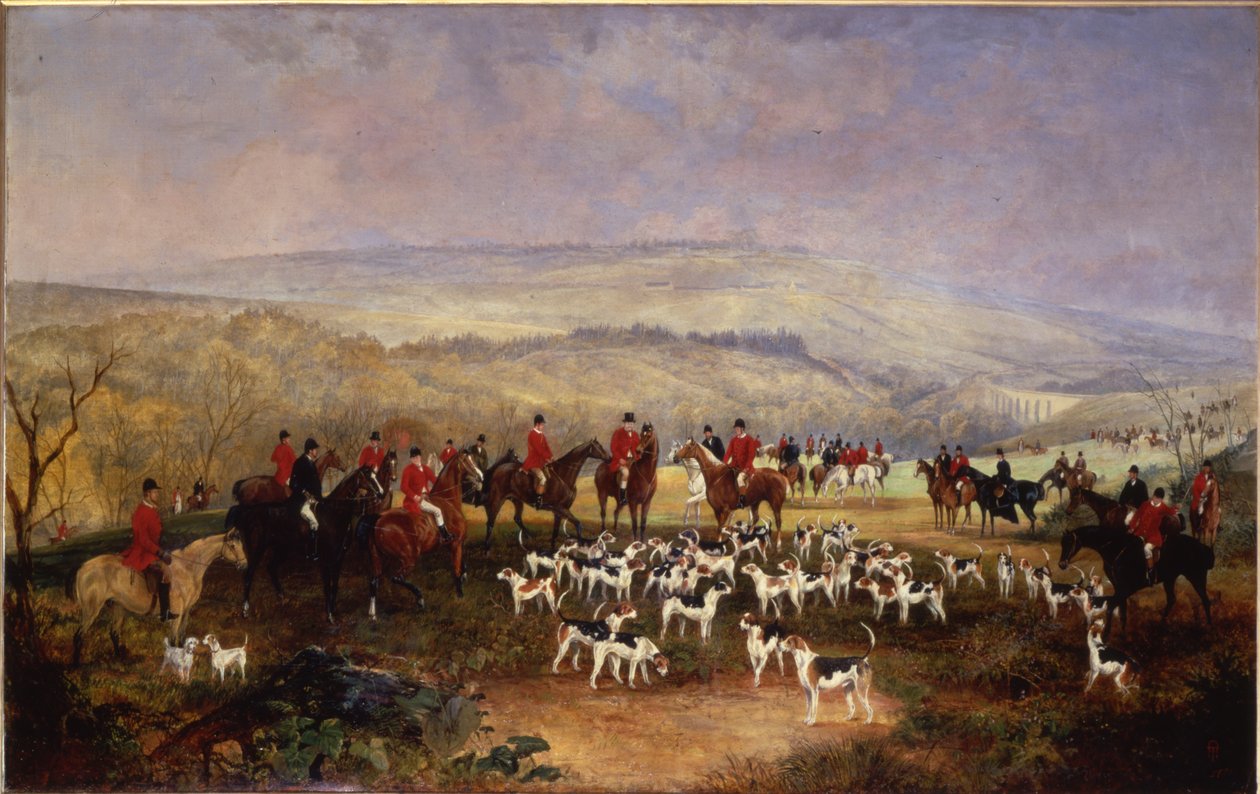 Major Brownen kettukoirien tapaaminen Marchin North Banksista, 1872 tekijältä T. J. Gibb