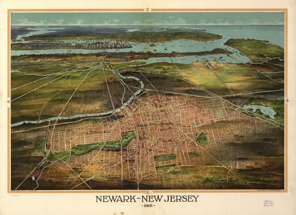 Newark-New Jersey 1916. tekijältä T. J. Shepherd Landis