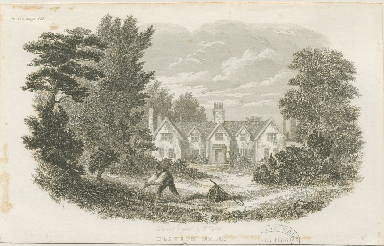 Fenton - Clayton Hall: teräskaiverrus, nd [c 1840] (tulostus) tekijältä T Taylor