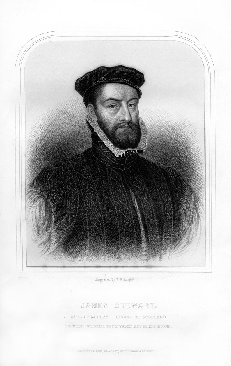 James Stewart, 1. Earl of Moray, Skotlannin valtionhoitaja, 1870 tekijältä T. W. Knight