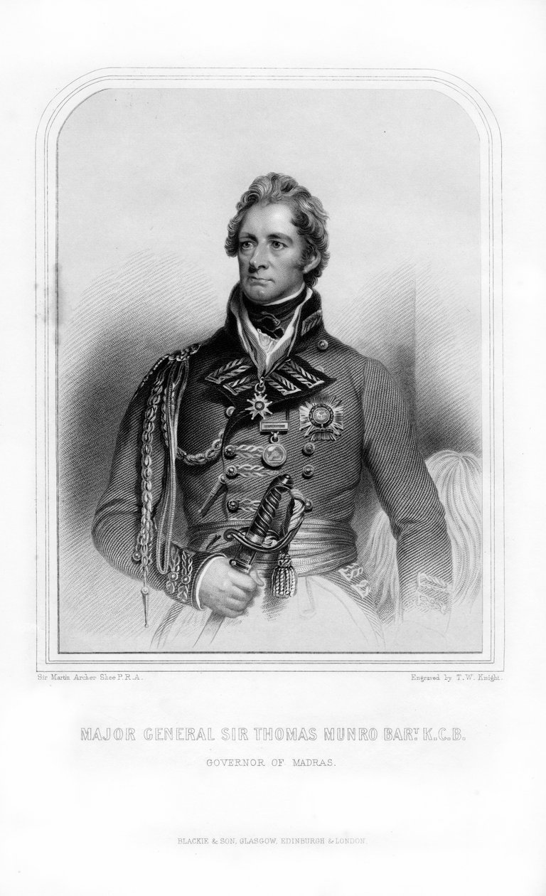 Sir Thomas Munro, skotlantilainen sotilas ja valtiomies, 1870. tekijältä T. W. Knight