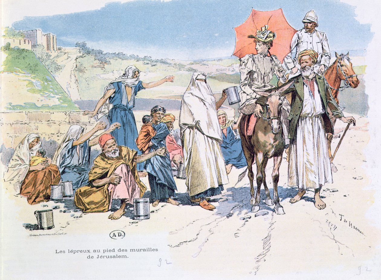 Spitaaliset Jerusalemin muurien ulkopuolella, 1892 tekijältä T. de Haener