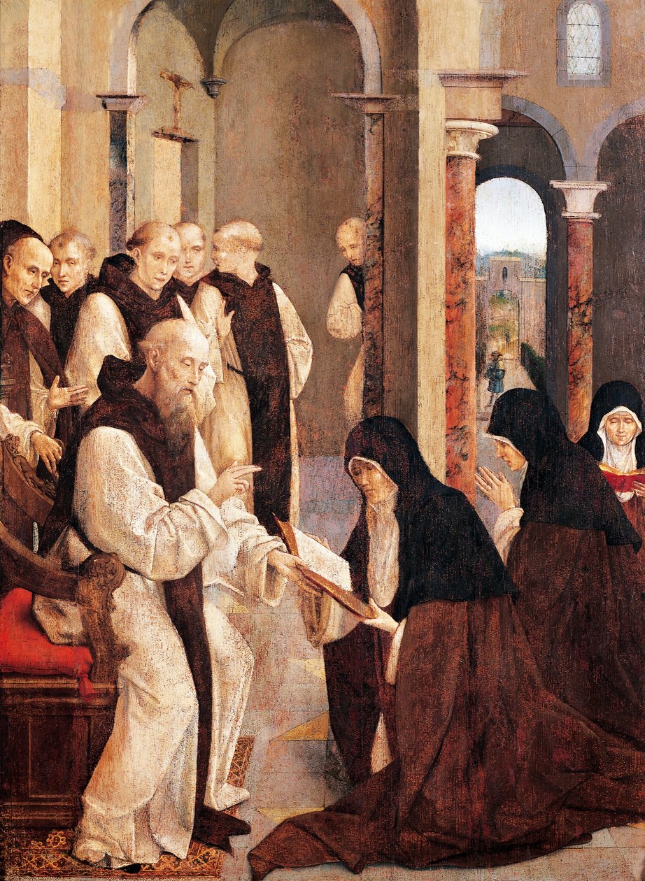 St Jerome, St Paula ja St Eustochia, kirjoittanut Frey Carlos (aktiivinen 1517-1535) tekijältä Taborda Vlame Frey Carlos