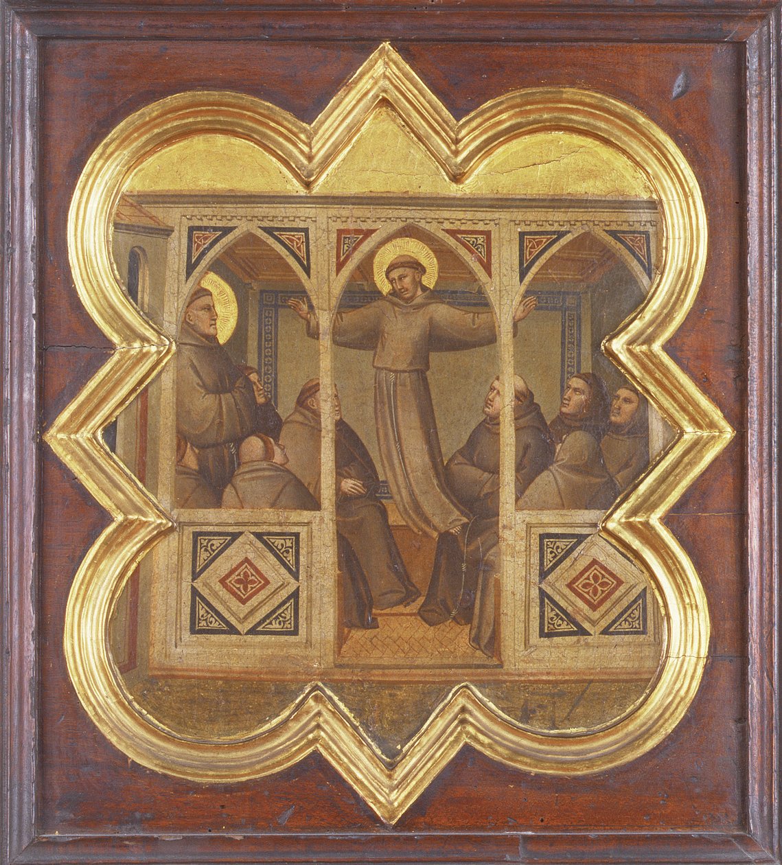 Pyhän Franciscuksen ilmestys seuraajilleen (tempera paneelissa) tekijältä Taddeo Gaddi